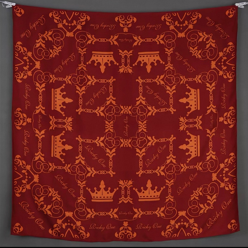100% extra large scarf shawl wrap richy one red and orange